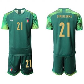 Italy #21 Donnarumma Army Green Goalkeeper Soccer Country Jersey