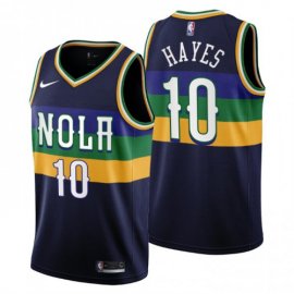 Nike New Orleans Pelicans #10 Jaxson Hayes Mens 2022-23 City Edition NBA Jersey – Cherry Blossom Navy Mens