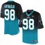Nike Carolina Panthers #98 Star Lotulelei Black/Blue Mens Stitched NFL Elite Fadeaway Fashion Jersey