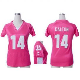 Nike Cincinnati Bengals #14 Andy Dalton Pink Draft Him Name & Number Top Womens Stitched NFL Elite Jersey