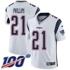 Nike New England Patriots #21 Adrian Phillips White Mens Stitched NFL 100th Season Vapor Untouchable Limited Jersey