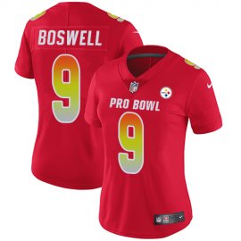 Nike Pittsburgh Steelers #9 Chris Boswell Red Womens Stitched NFL Limited AFC 2018 Pro Bowl Jersey