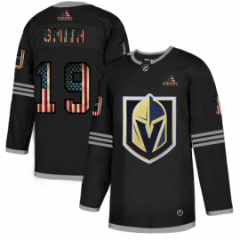 Vegas Golden Knights #19 Reilly Smith Adidas Mens Black USA Flag Limited NHL Jersey