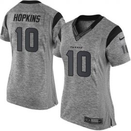 Nike Houston Texans #10 DeAndre Hopkins Gray Womens Stitched NFL Limited Gridiron Gray Jersey