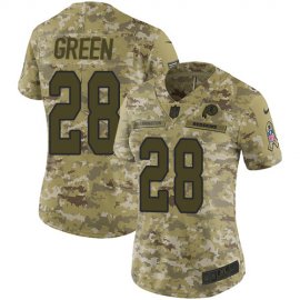 Nike Washington Football Team #28 Darrell Green Camo Womens Stitched NFL Limited 2018 Salute to Service Jersey