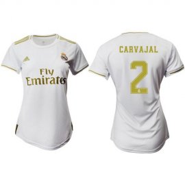 Womens Real Madrid #2 Carvajal Home Soccer Club Jersey