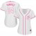 Cleveland Indians #24 Manny Ramirez White/Pink Fashion Womens Stitched MLB Jersey