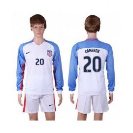 USA #20 Cameron Home Long Sleeves Soccer Country Jersey