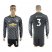Manchester United #3 Bailly Black Long Sleeves Soccer Club Jersey