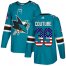 Adidas San Jose Sharks #39 Logan Couture Teal Home Authentic USA Flag Stitched NHL Jersey