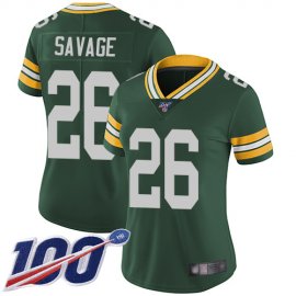 Nike Green Bay Packers #26 Darnell Savage Green Team Color Womens Stitched NFL 100th Season Vapor Limited Jersey