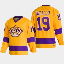 Adidas Los Angeles Kings #19 Alex Iafallo Team Classics Gold Mens NHL 2022 Throwback Jersey Mens