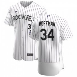 Colorado Rockies #34 Jeff Hoffman Mens Nike White Home 2020 Authentic Player MLB Jersey