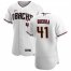 Arizona Diamondbacks #41 Junior Guerra Mens Nike White Crimson Authentic Home Team MLB Jersey