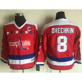 Washington Capitals #8 Alex Ovechkin Red CCM Throwback Stitched Youth NHL Jersey