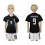 Argentina #9 Kun Aguero Away Kid Soccer Country Jersey