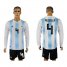 Argentina #4 Pezzella Home Long Sleeves Soccer Country Jersey