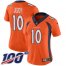 Nike Denver Broncos #10 Jerry Jeudy Orange Team Color Womens Stitched NFL 100th Season Vapor Untouchable Limited Jersey