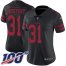 Nike San Francisco 49ers #31 Raheem Mostert Black Alternate Womens Stitched NFL 100th Season Vapor Untouchable Limited Jersey