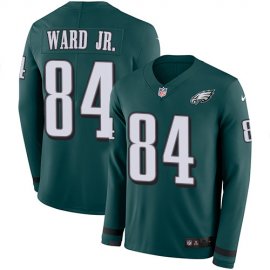 Nike Philadelphia Eagles #84 Greg Ward Jr. Green Team Color Mens Stitched NFL Limited Therma Long Sleeve Jersey