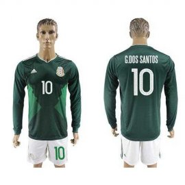 Mexico #10 G.Dos Santos Home Long Sleeves Soccer Country Jersey