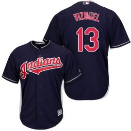 Cleveland Indians #13 Omar Vizquel Navy Blue Alternate Stitched Youth MLB Jersey