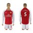 Arsenal #5 Gabriel Red Home Long Sleeves Soccer Club Jersey