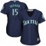 Seattle Mariners #15 Kyle Seager Navy Blue Alternate Womens Stitched MLB Jersey
