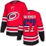 Adidas Carolina Hurricanes #57 Trevor Van Riemsdyk Red Home Authentic USA Flag Stitched NHL Jersey