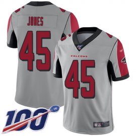 Nike Atlanta Falcons #45 Deion Jones Silver Mens Stitched NFL Limited Inverted Legend 100th Season Jersey
