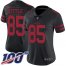 Nike San Francisco 49ers #85 George Kittle Black Alternate Womens Stitched NFL 100th Season Vapor Limited Jersey