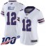 Nike Buffalo Bills #12 Jim Kelly White Womens Stitched NFL 100th Season Vapor Limited Jersey