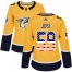 Adidas Nashville Predators #59 Roman Josi Yellow Home Authentic USA Flag Womens Stitched NHL Jersey