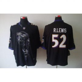 Nike Baltimore Ravens #52 Ray Lewis Black Alternate Mens Stitched NFL Helmet Tri-Blend Limited Jersey
