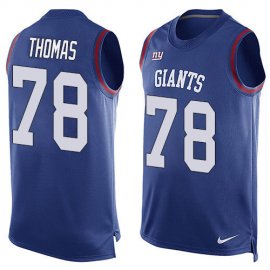 Nike New York Giants #78 Andrew Thomas Royal Blue Team Color Mens Stitched NFL Limited Tank Top Jersey