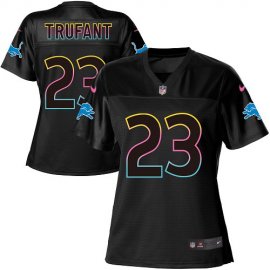 Nike Detroit Lions #23 Desmond Trufant Black Womens NFL Fashion Game Jersey