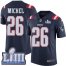 Nike New England Patriots #26 Sony Michel Navy Blue Super Bowl LIII Bound Youth Stitched NFL Limited Rush Jersey