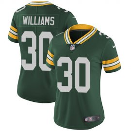 Nike Green Bay Packers #30 Jamaal Williams Green Team Color Womens Stitched NFL Vapor Untouchable Limited Jersey