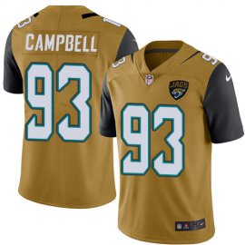 Nike Jacksonville Jaguars #93 Calais Campbell Gold Mens Stitched NFL Limited Rush Jersey