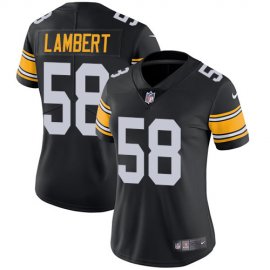 Nike Pittsburgh Steelers #58 Jack Lambert Black Alternate Womens Stitched NFL Vapor Untouchable Limited Jersey