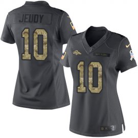 Nike Denver Broncos #10 Jerry Jeudy Black Womens Stitched NFL Limited 2016 Salute to Service Jersey
