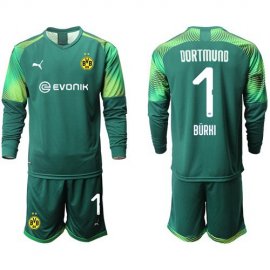 Dortmund #1 Burki Army Green Goalkeeper Long Sleeves Soccer Club Jersey