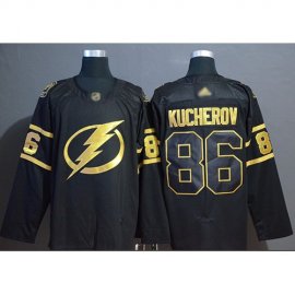 Adidas Tampa Bay Lightning #86 Nikita Kucherov Black/Gold Authentic Stitched NHL Jersey