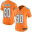 Nike Miami Dolphins #90 Charles Harris Orange Womens Stitched NFL Limited Rush Jersey