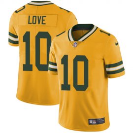 Nike Green Bay Packers #10 Jordan Love Yellow Mens Stitched NFL Limited Rush Jersey