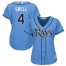 Tampa Bay Rays #4 Blake Snell Light Blue Alternate Womens Stitched MLB Jersey