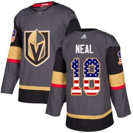 Adidas Vegas Golden Knights #18 James Neal Grey Home Authentic USA Flag Stitched NHL Jersey