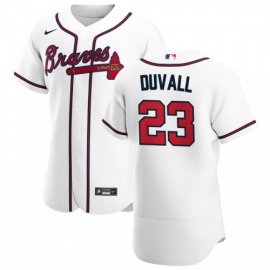 Atlanta Braves #23 Adam Duvall Mens Nike White Home 2020 Authentic Player MLB Jersey