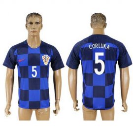 Croatia #5 Corluka Away Soccer Country Jersey