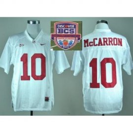 2013 BCS National Championship Alabama Crimson 10 McCarron White NCAA Football Jersey